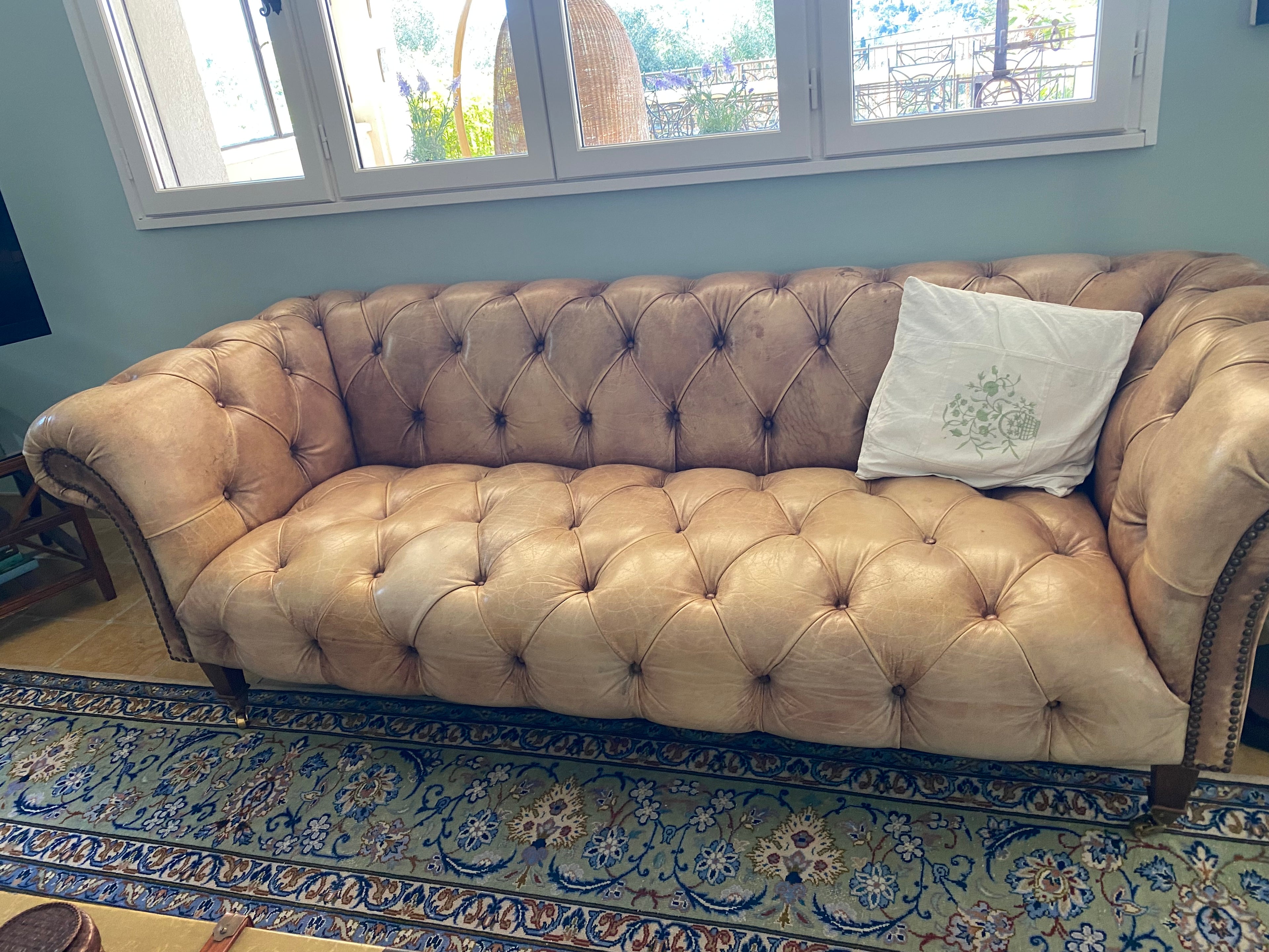 Tetrad Matisse Grand Sofa in a light-colored leather finish